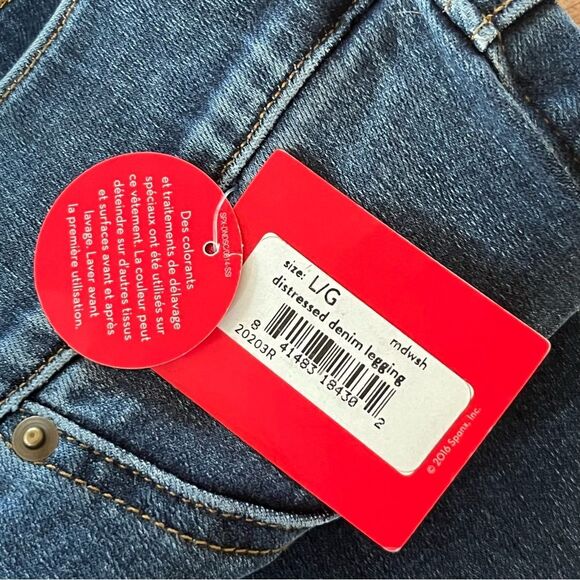 Spanx Women’s Skinny Jeans Large Stretch Denim Slimming Distressed NWT - Picture 8 of 9